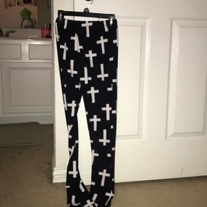 Black cross leggings